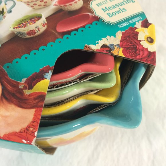 The Pioneer Woman Breezy Blossom 4-piece Measuring Bowls New - Picture 7 of 8